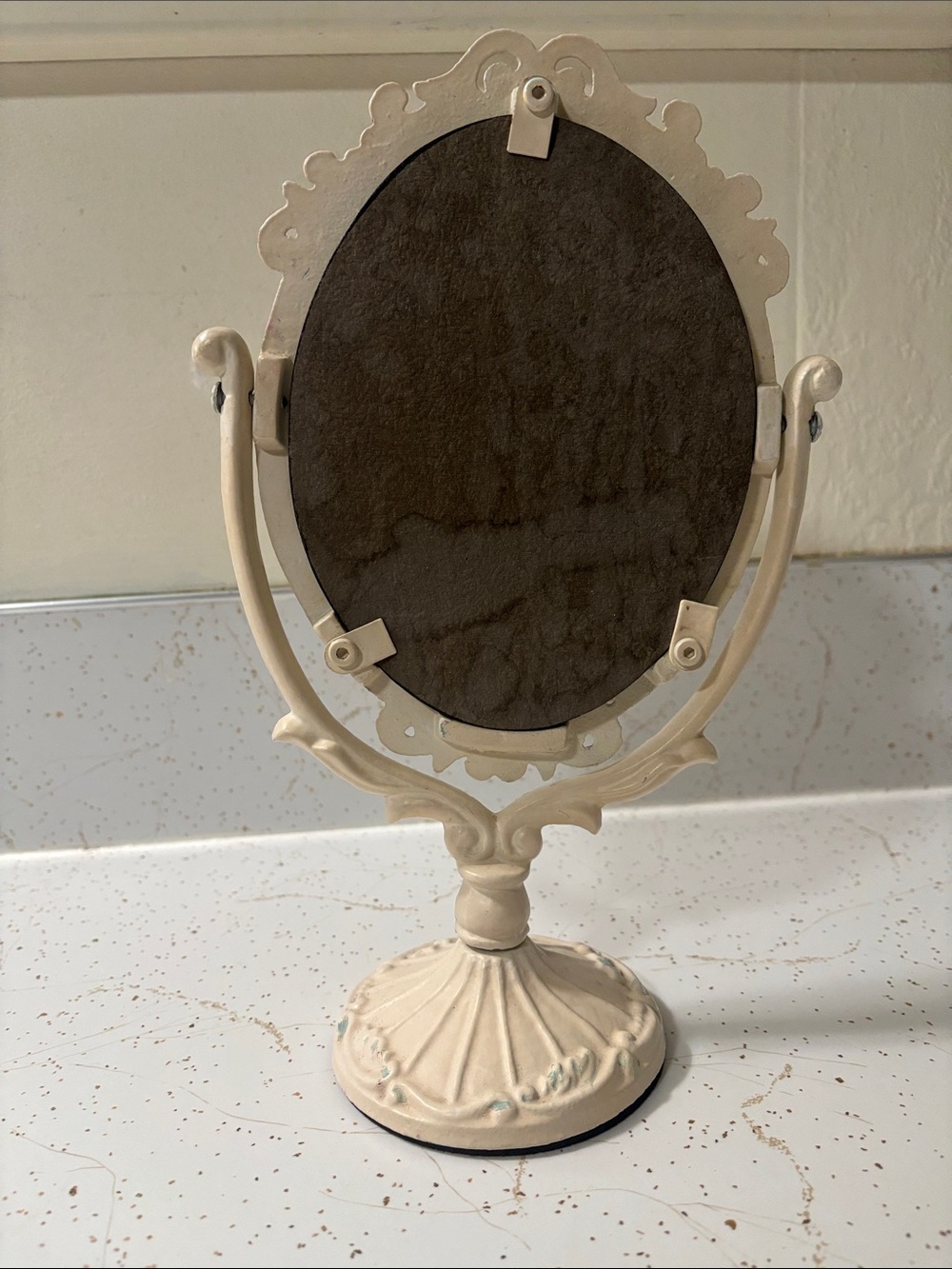 Vintage Style Ornate Oval Vanity Mirror in Cream - Picture 6 of 8